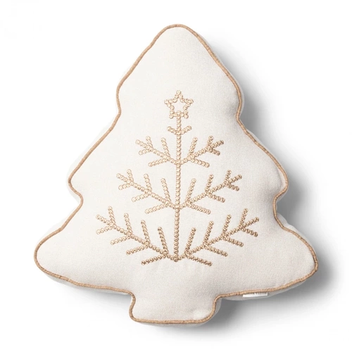 Riviera Maison Poduszka świąteczna choinka Wonderful Christmas Tree Box Pillow 47x50cm poliester kolor naturalnego lnu 