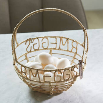 Riviera Maison Koszyk na jajka Rustic Rattan Egg Basket 27,5x25cm rattan i metal