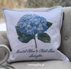 Lexington Poszewka na poduszę Niebieska Hortensja haft 50x50cm kolor niebieski/biały/zielony 55% len 45% bawełna