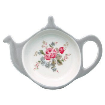Podstawka na torebkę od herbaty porcelanowa Greengate Stoneware Teabag holder Elouise white 13x9,5cm