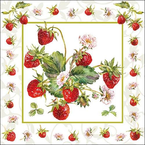 Ambiente serwetki papierowe lunchowe 33x33cm Fresh Strawberries