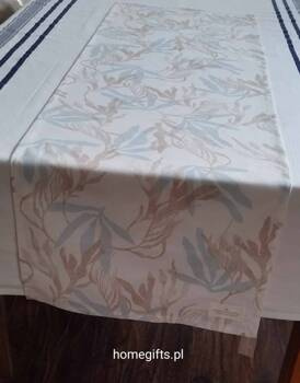 Greengate Bieżnik bawełniany 45x140cm Finija kolory beż, pastelowy błękit i biel