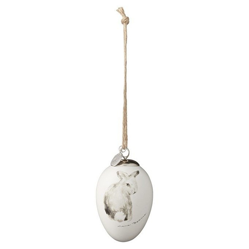 Lene Bjerre, porcelanowe jako zawieszka, ESTEA, białe, z motywem  zająca.