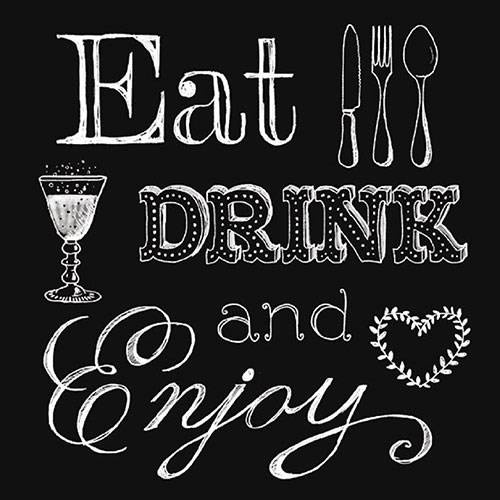 Ambiente serwetki papierowe lunchowe 33x33cm Eat, Drink Black