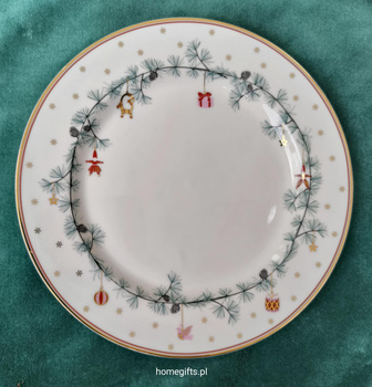 Talerz deserowy Greengate Plate Juana white 20,5cm kolor biały/złoty