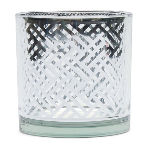 Lampion szklany Riviera Maison Yacht Club Hurricane M silver 15x12,5cm srebrny