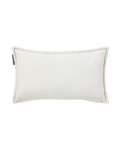 Lexington Poduszka Świąteczna Kamieniczka złota Winter House Organic Cotton Velvet 50x30 cm kolor biały 100% bawełna