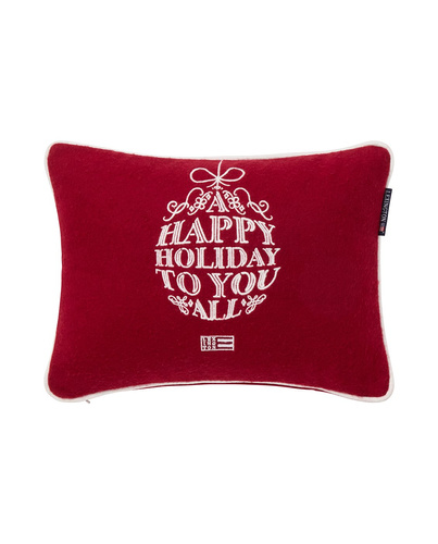 Lexington Poduszka Świąteczna Happy Holiday Ornament Wool Mix 40x30cm kolor bordo  65% wełna 30% poliester 5% włókna z recyklingu