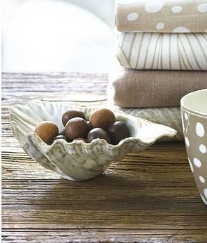 Greengate Talerz do przekąsek muszla Plate Conch shell pale grey small 17,5x12x6cm