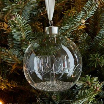 Riviera Maison Bombka szklana Wonderful Times Ornament silver 10cm srebrna