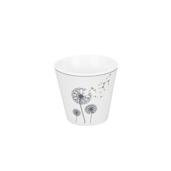 Krasilnikoff, kubek, porcelanowy do espresso, biały z motywem dmuchawca, Wild Flower 6 cm, 90ml.