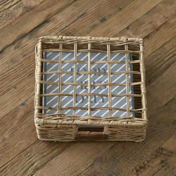 Riviera Maison Pojemnik na serwetki papierowe rattanowy RR Cala Gran Napkin Holder 20x20x6cm