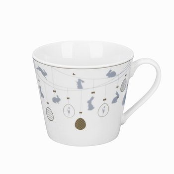 Krasilnikoff, kubek, porcelanowy, biały w stylu wielkanocnym, Happy Bunnies, 9cm, 400ml.