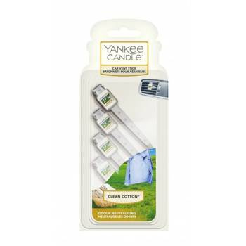 Zapach do samochodu Yankee Candle Car Vent Stick Clean Cotton kpl 4szt