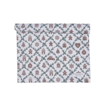 Bieżnik świąteczny Gingerbread Diagonal Krasilnikoff Danish Design 34x118cm 100% bawełna