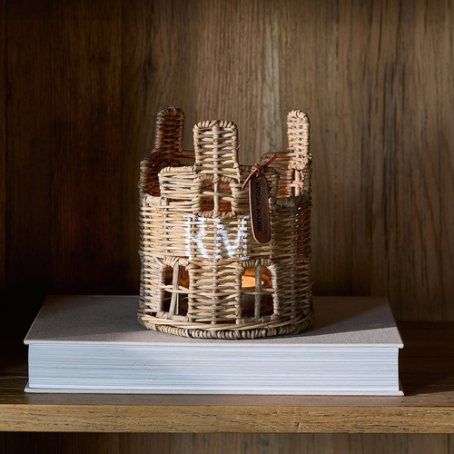 Riviera Maison Świecznik rattanowy Rustic Rattan House Votive 17x15cm