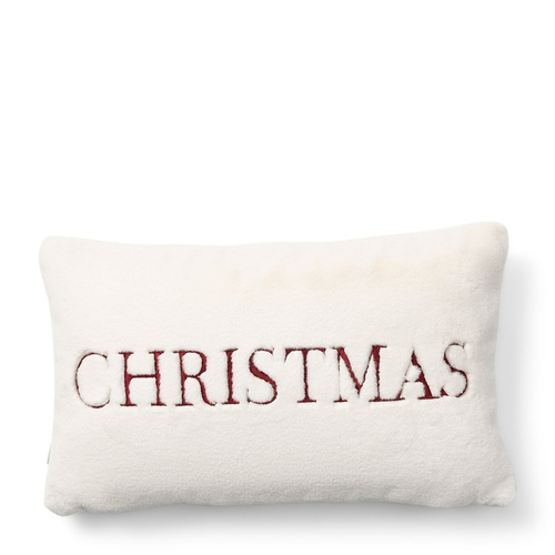 Riviera Maison Poszewka świąteczna na poduszkę Merry Christmas Pillow Cover 50x30 cm kolor ciemny biały/bordo