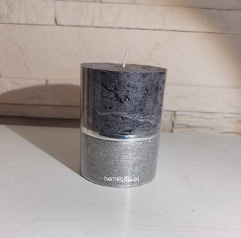 Świeca dekoracyjna Elegance walec kolor czarny 9x7cm czas palenia około 45h