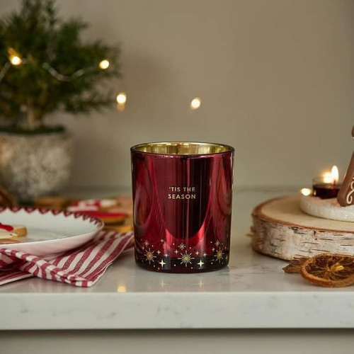 Świeca sojowa świąteczna Tis the Season - Bourbon Cherry czas palenia około 55h