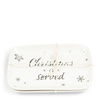 Riviera Maison Talerze do serwowania przekąsek Christmas Is Served Amuse Plate kpl2szt porcelana kolor biały/srebrny 19x12x2,5cm