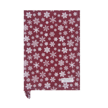 Ręcznik kuchenny świąteczny Snowflakes Krasilnikoff Danish Design kolor czerwony 50x70cm 100% bawełna