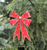 Zawieszka świąteczna kokarda czerwona Greengate Decoration Bow red hanging small metal kolor czerwony 12x8cm