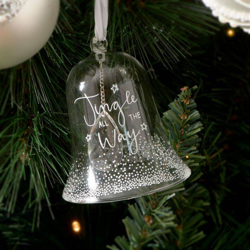 Bombka szklana Riviera Maison Jingle All The Way Bell Ornament 7,5x7,5xh10cm