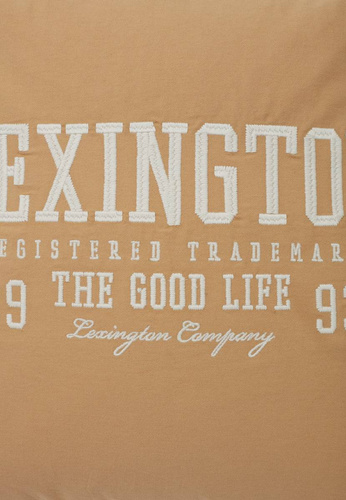 Lexington Poszewka na poduszkę Logo Organic Cotton Twill Pillow Cover bawełna 50x50cm beż/biały