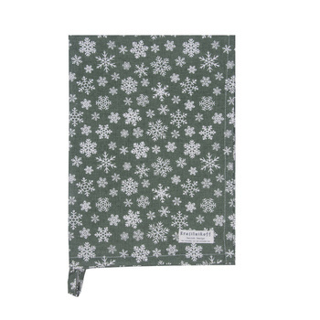 Ręcznik kuchenny świąteczny Snowflakes Krasilnikoff Danish Design kolor zielony 50x70cm 100% bawełna