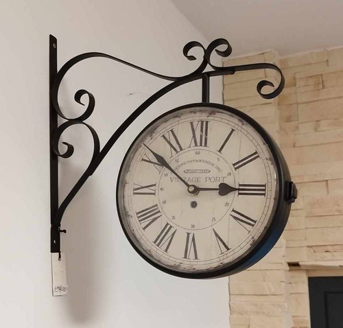 Zegar dworcowy dwustronny Vintage Port Belldeco