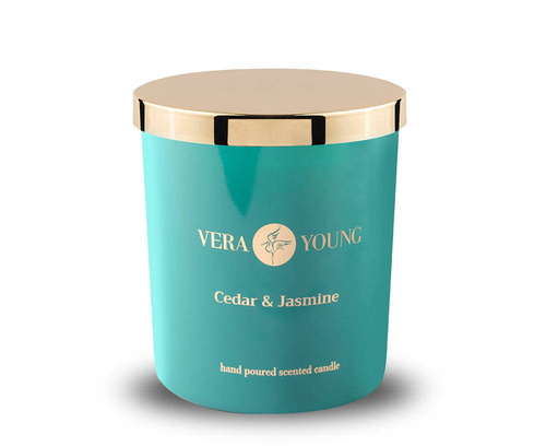 Świeca sojowa zapachowa Vera Young Bliss - Cedar & Jasmine 1 knot bawełniany 220g czas palenia około 70h