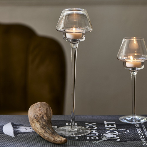 Riviera Maison, świecznik Marseille Votive M, szklany, 28cm.