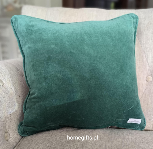 Poszewka świąteczna na poduszkę Merry Christmas Greengate Cushion cover Didina white 40x40cm  bawełnakolor biały/zielony