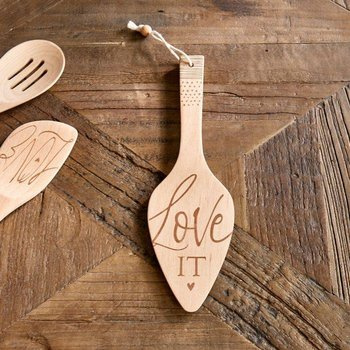 Drewniana łopatka do nakładania ciasta Riviera Maison Love To Cook Server 27x8x1,2cm buk