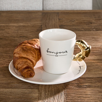 Riviera Maison Talerz deserowy porcelanowy Bonjour Breakfast Plate