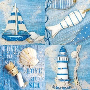 Ambiente serwetki papierowe lunchowe 33x33cm Love At Sea