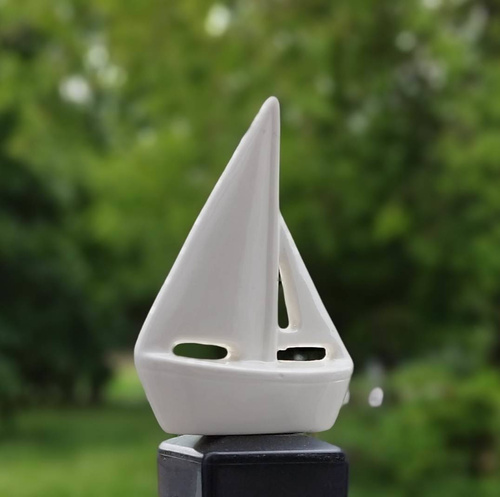 Żaglówka porcelanowa biała H14x11x4cm