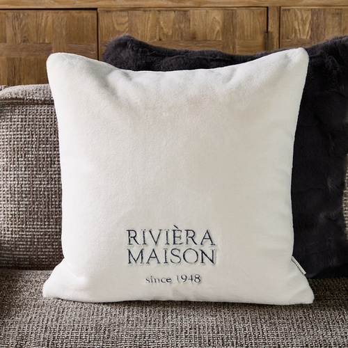 Riviera Maison Poszewka na poduszkę Morillon Faux Fur PillowCover 50x50 kolor biały