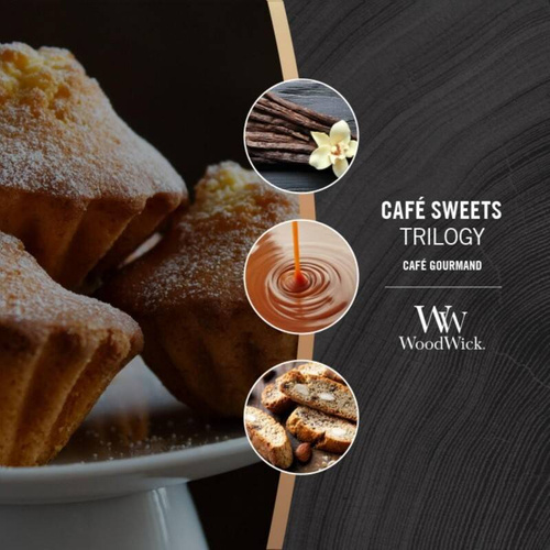 Świeca zapachowa Woodwick Trilogy Cafe Sweets duża 610g