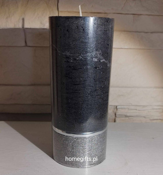 Świeca dekoracyjna Elegance walec kolor czarny 16x7cm czas palenia około 70h