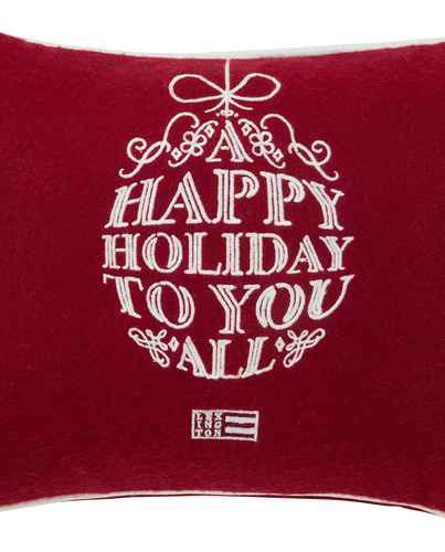 Lexington Poduszka Świąteczna Happy Holiday Ornament Wool Mix 40x30cm kolor bordo  65% wełna 30% poliester 5% włókna z recyklingu