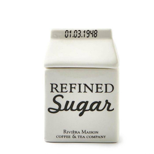 Riviera Maison Cukiernica Carton Jar Sugar porcelana biała 10x7x7cm