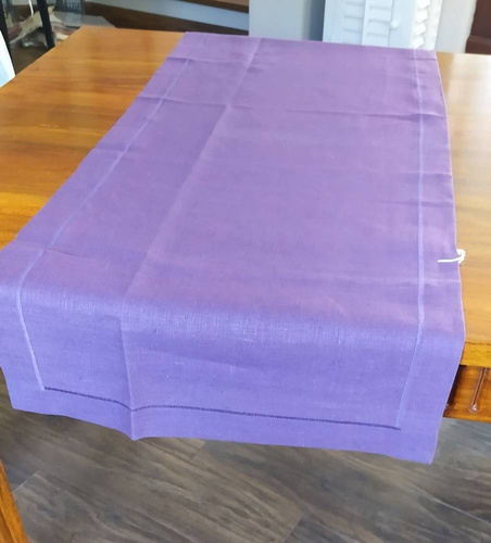 Bieżnik lniany 45x140cm ciemny fiolet 100% len