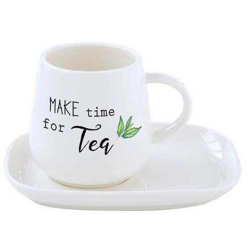 Filiżanka do herbaty, kubek z podstawkiem, Kitchen Elements, EasyLife Design, porcelana, 275ml.