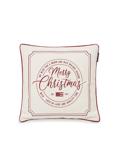 Lexington Poszewka na poduszkę Merry Christmas 50x50 bawełna biała/czerwona