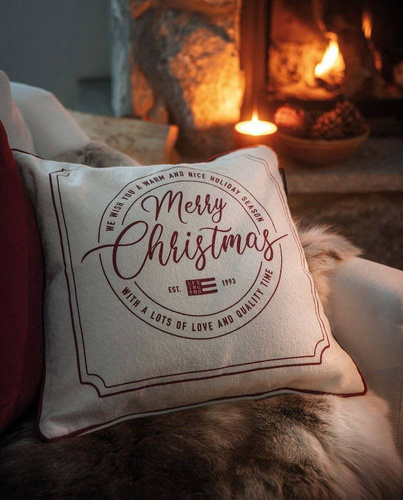 Lexington Poszewka na poduszkę Merry Christmas 50x50 bawełna biała/czerwona