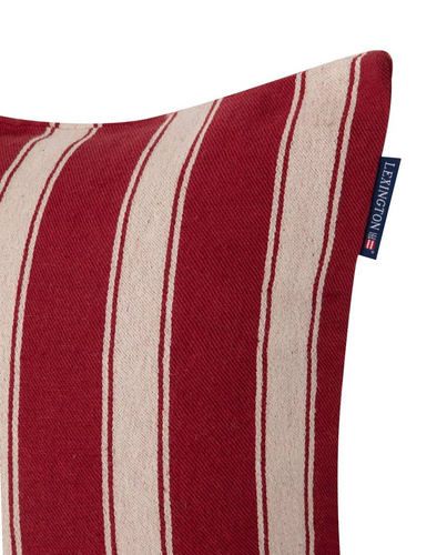 Lexington Poszewka na poduszkę Structure Striped Red/Lt Beige 50x50cm len/bawełna czerwony/beż