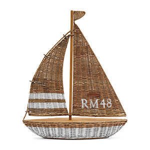 Model żaglówki z rattanu Riviera Maison Rustic Rattan RM48 Sailing Boat 60x50cm