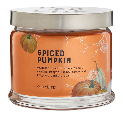 Partylite Świeca sojowa 3 knotowa w szkle Spiced Pumpkin Dynia z Przyprawami 375g.