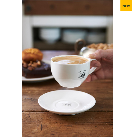 Riviera Maison, Filiżanka do kawy, RM Cafe Cup and Saucer M, porcelanowa, biała, 8cm.
